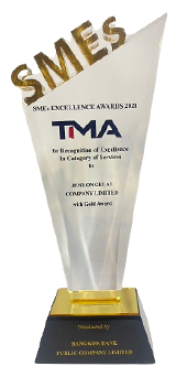 รางวัลระดับ Gold Awards สาขาการให้บริการ บนเวที SMEs Excellence Awards 2021 และ Thailand Corporate Excellence Awards 2021